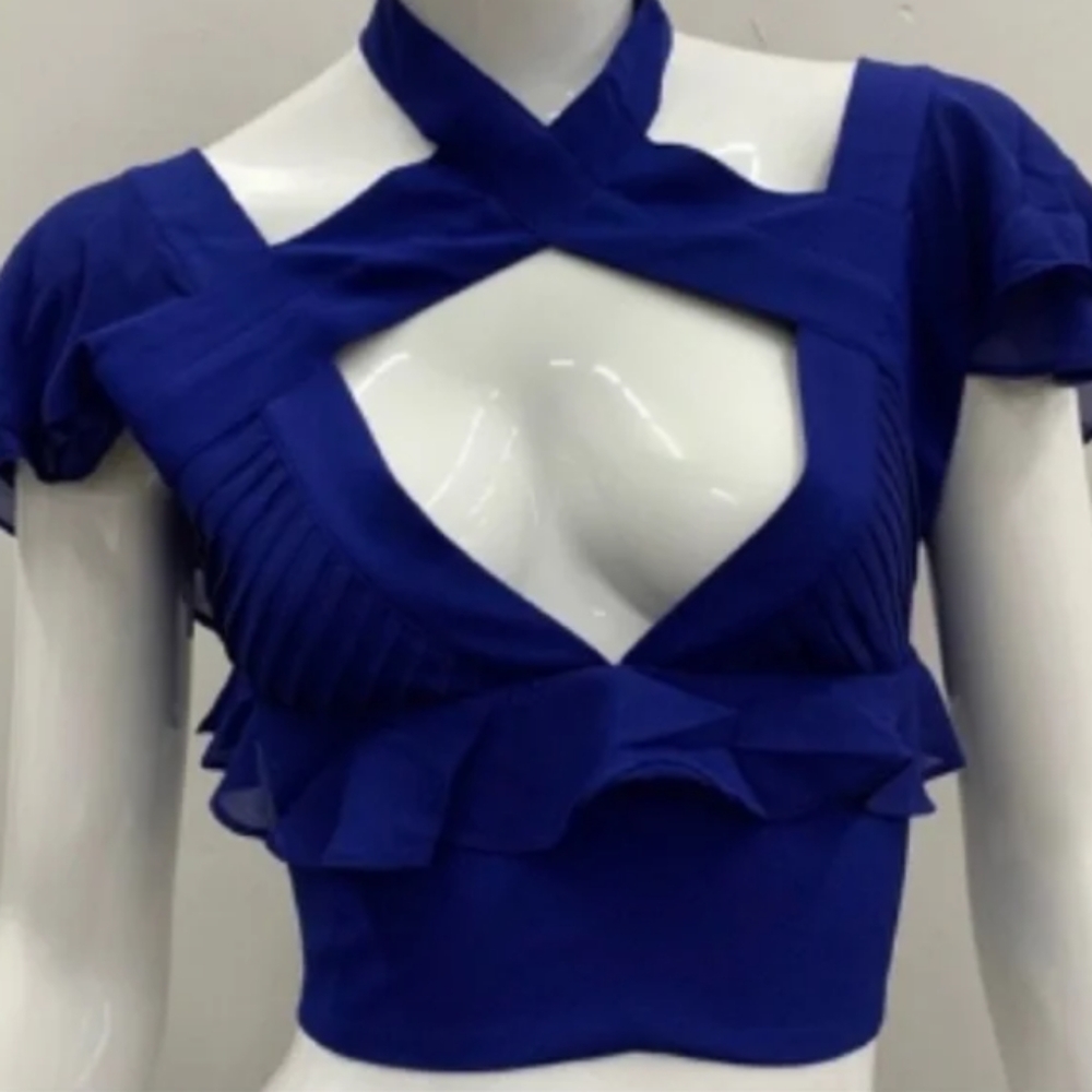 Nasty Gal Flutter Halter Top in Clementis Blue XS (Reserved for Lydia)